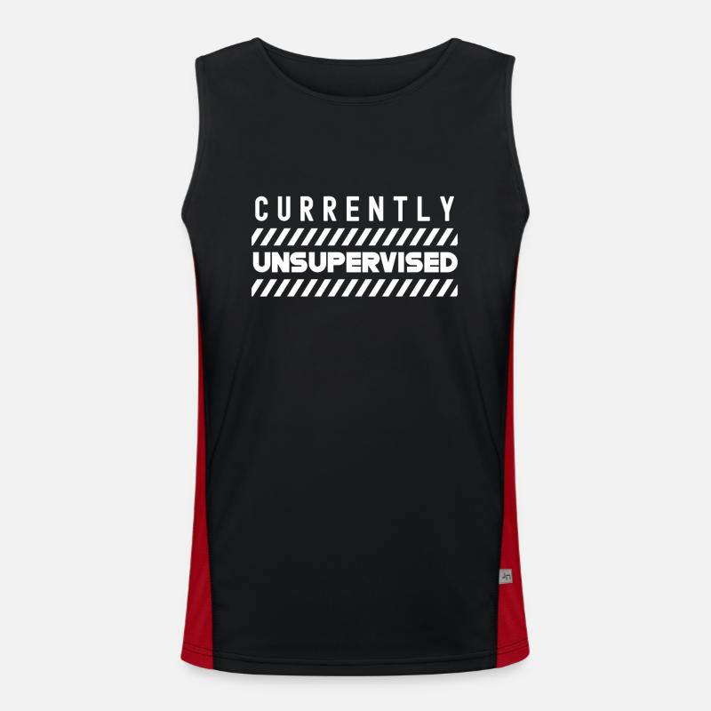 Currently unsupervised sarcastically unsupervised - Men's Functional Contrast Tank Top - black/red