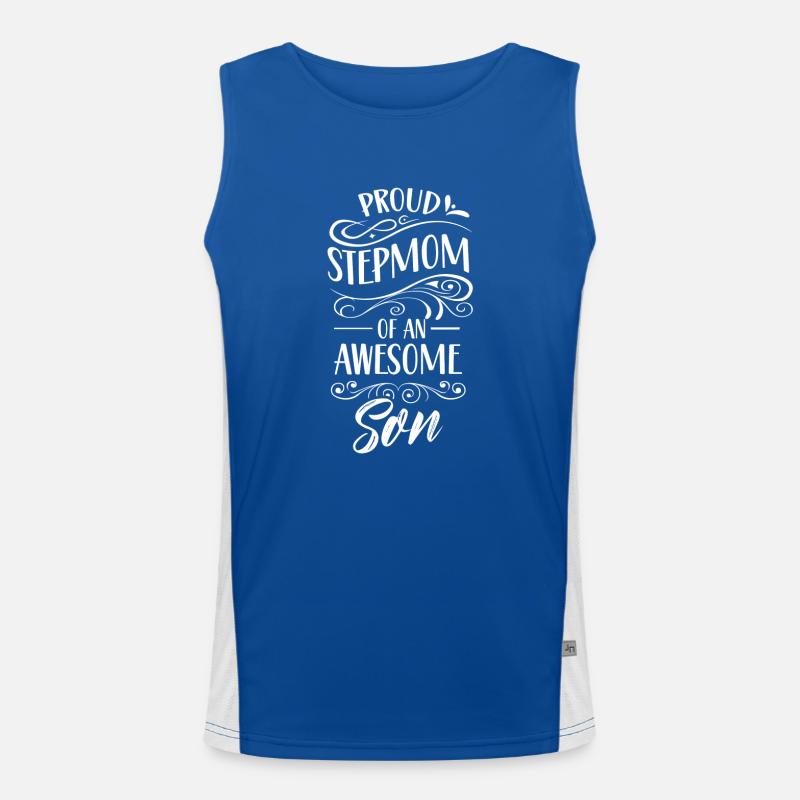 Stolze Stiefmutter Eines Großartigen Sohnes Kind Funktionelles Kontrast-Tank Top für Männer 