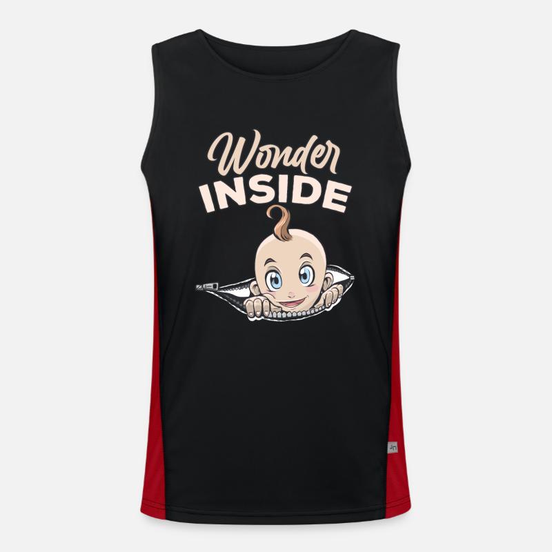 Miracles Inside Baby Inside Cute Pregnant Men's Functional Contrast Tank Top 