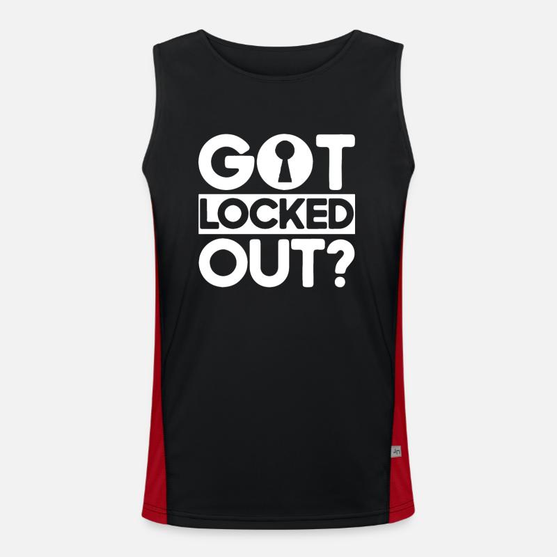 Locksmith Lock Picking Employee Locksmith - Men's Functional Contrast Tank Top  - black/red
