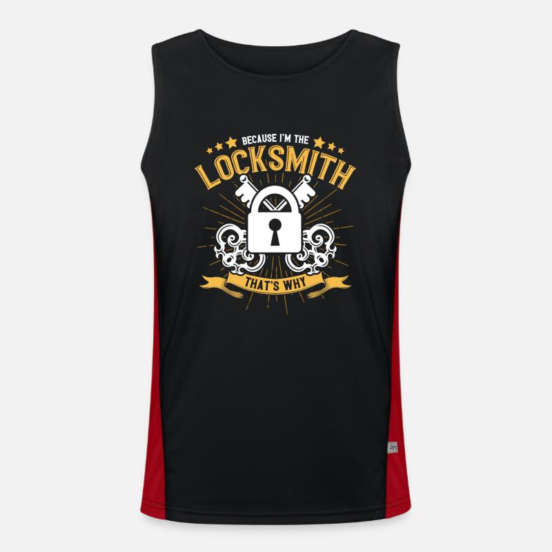 Schlosser Lock Picking Mitarbeiter Schlosserei Funktionelles Kontrast-Tank Top für Männer 