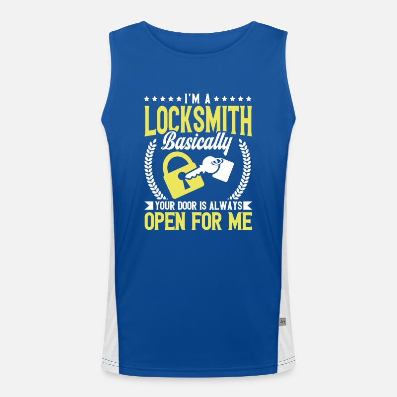 Locksmith Lock Picking Employee Locksmith Men's Functional Contrast Tank Top 
