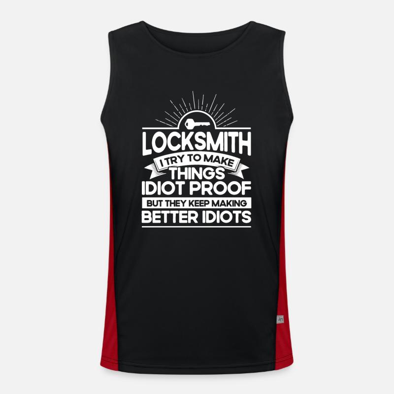 Locksmith Lock Picking Employee Locksmith Men's Functional Contrast Tank Top 