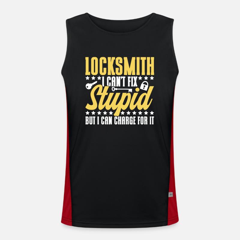 Locksmith Lock Picking Employee Locksmith Men's Functional Contrast Tank Top 
