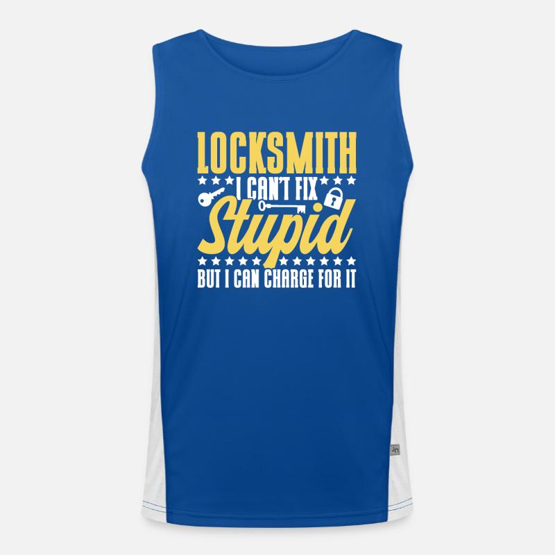 Schlosser Lock Picking Mitarbeiter Schlosserei Funktionelles Kontrast-Tank Top für Männer 