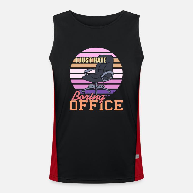 I just hate Boring Office Funktionelles Kontrast-Tank Top für Männer 