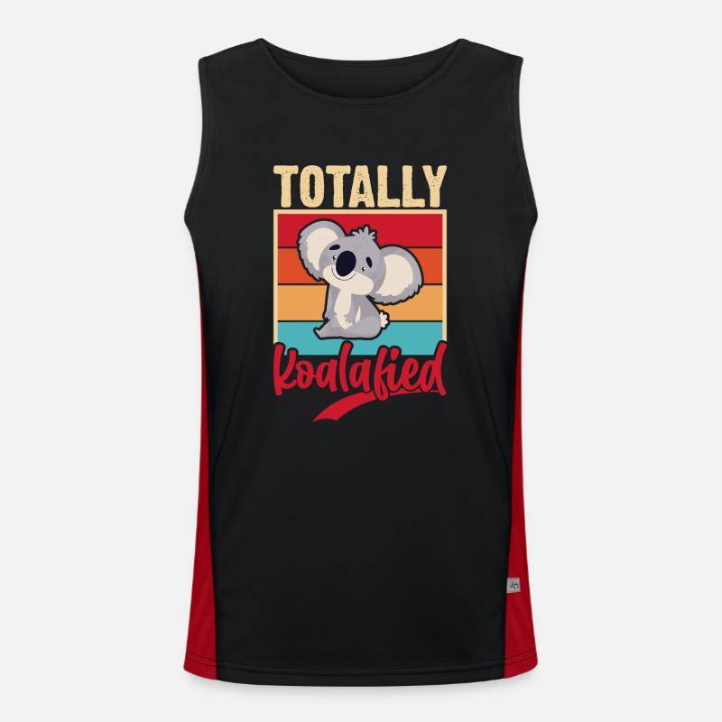 Helt koalisert. vitser med koala. - Funksjonell kontrast-singlet for menn - svart/rød