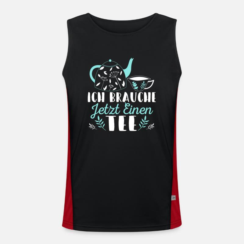Lustiges gemütlich Bio Tee Trinker Spruch design Funktionelles Kontrast-Tank Top für Männer 