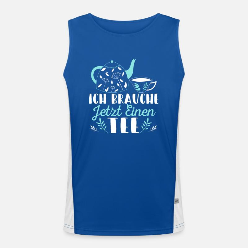 Lustiges gemütlich Bio Tee Trinker Spruch design Funktionelles Kontrast-Tank Top für Männer 