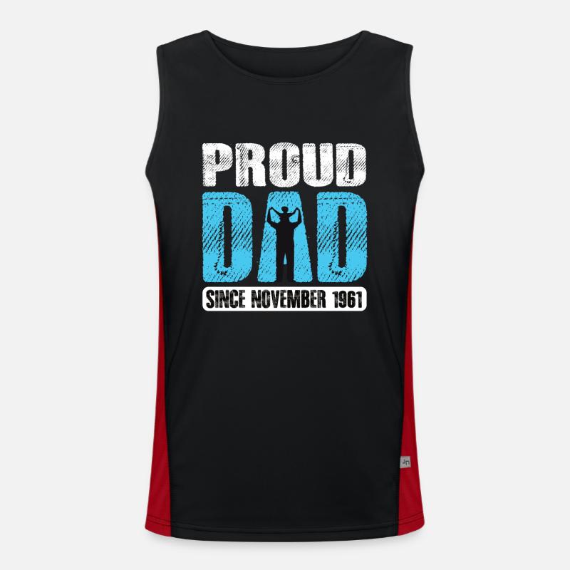 Proud Dad Since November 1961 Funktionelles Kontrast-Tank Top für Männer 