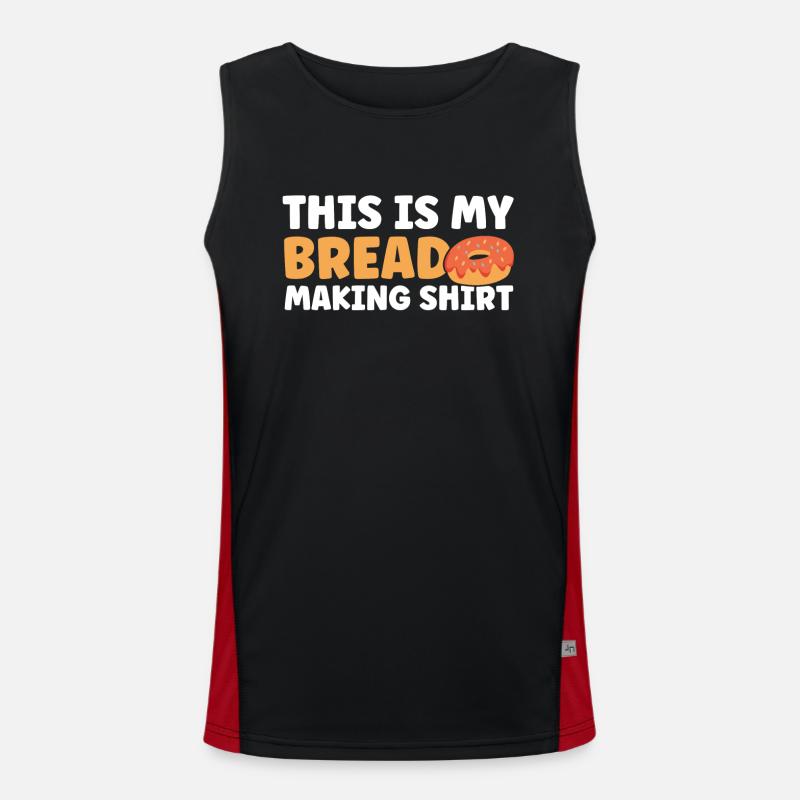 Brotbacken Geschenk Bäckerei Zitat Bäcker Funktionelles Kontrast-Tank Top für Männer 