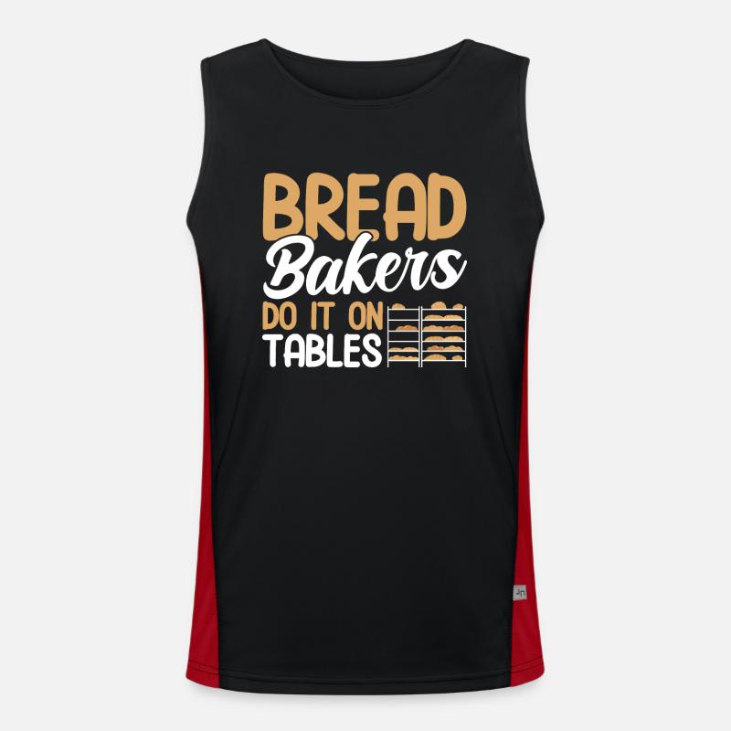Brotbacken Geschenk Bäckerei Zitat Bäcker Funktionelles Kontrast-Tank Top für Männer 