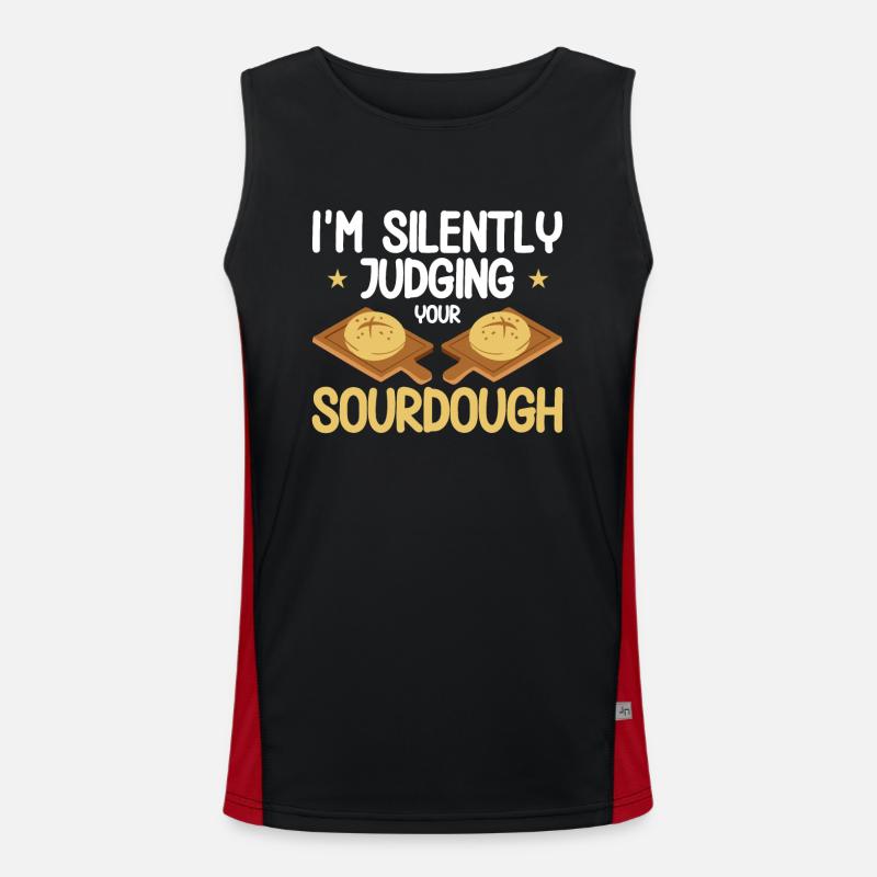 Brotbacken Geschenk Bäckerei Zitat Bäcker Funktionelles Kontrast-Tank Top für Männer 