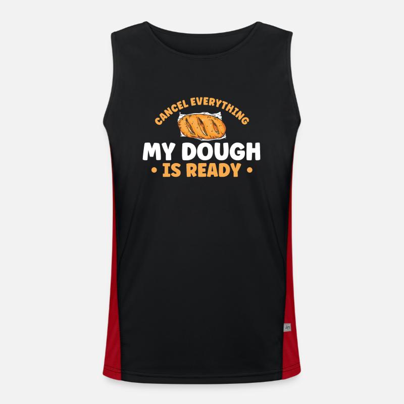 Brotbacken Geschenk Bäckerei Zitat Bäcker Funktionelles Kontrast-Tank Top für Männer 