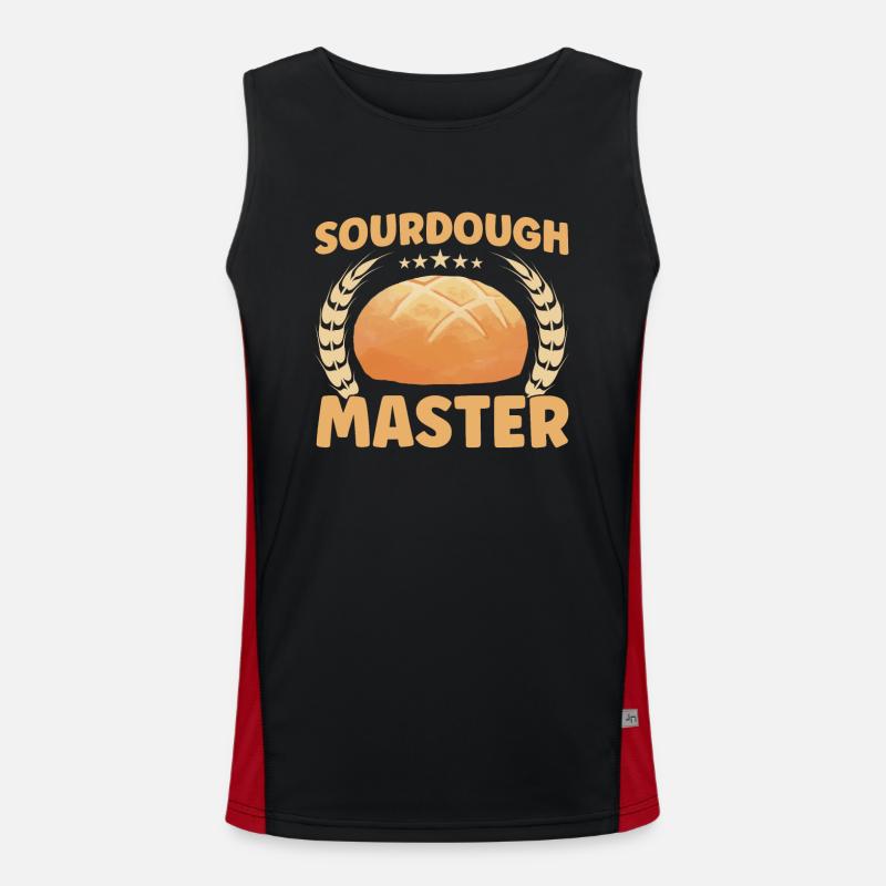 Brotbacken Geschenk Bäckerei Zitat Bäcker Funktionelles Kontrast-Tank Top für Männer 
