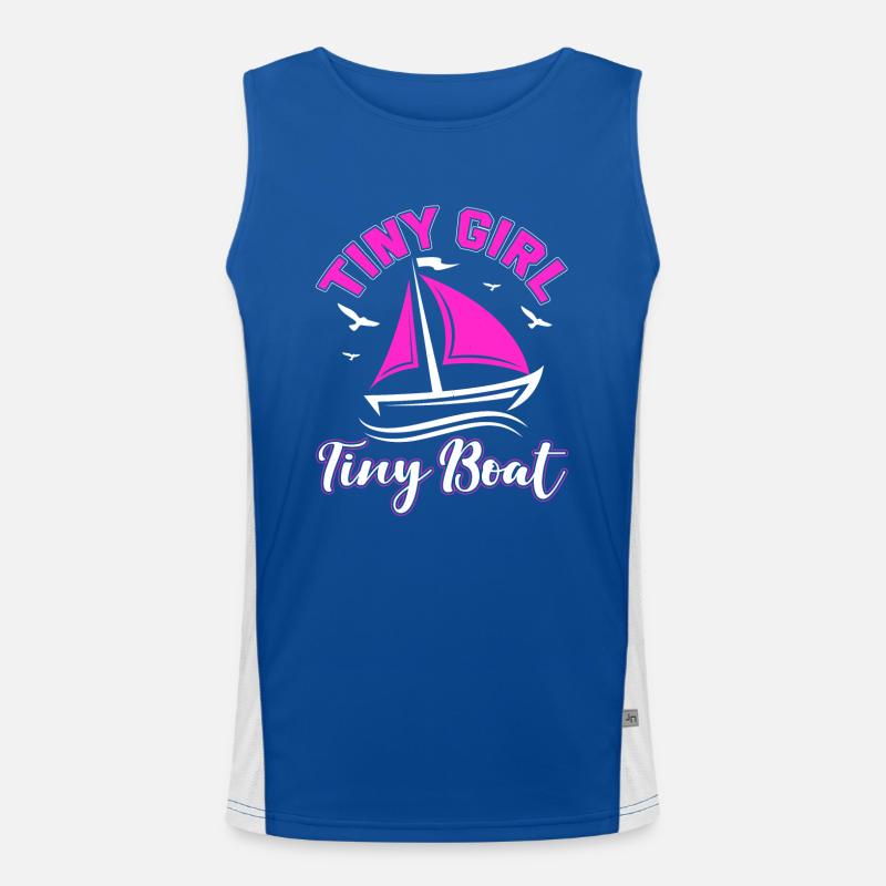 Kleines Mädchen Kleines Boot Segelschule Ostsee Funktionelles Kontrast-Tank Top für Männer 
