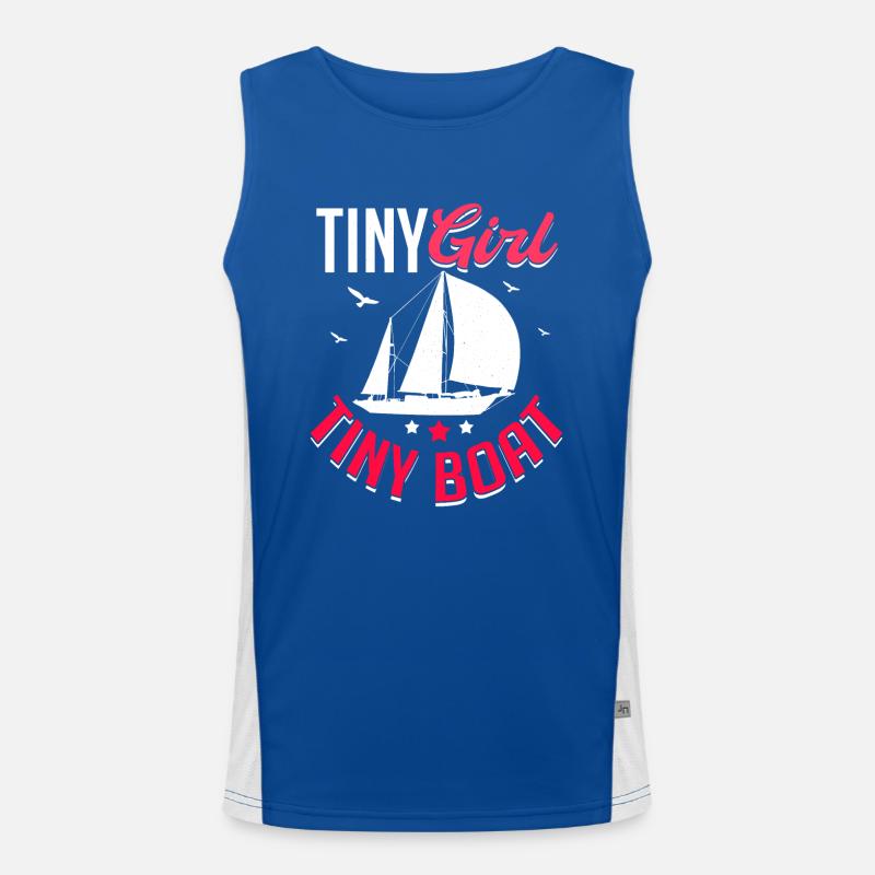 Kleines Mädchen Kleines Boot Segelschule Ostsee Funktionelles Kontrast-Tank Top für Männer 