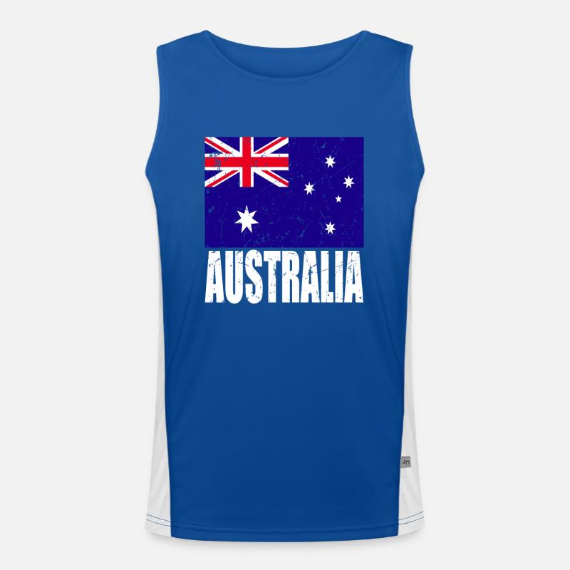 Australien Fahne Funktionelles Kontrast-Tank Top für Männer 