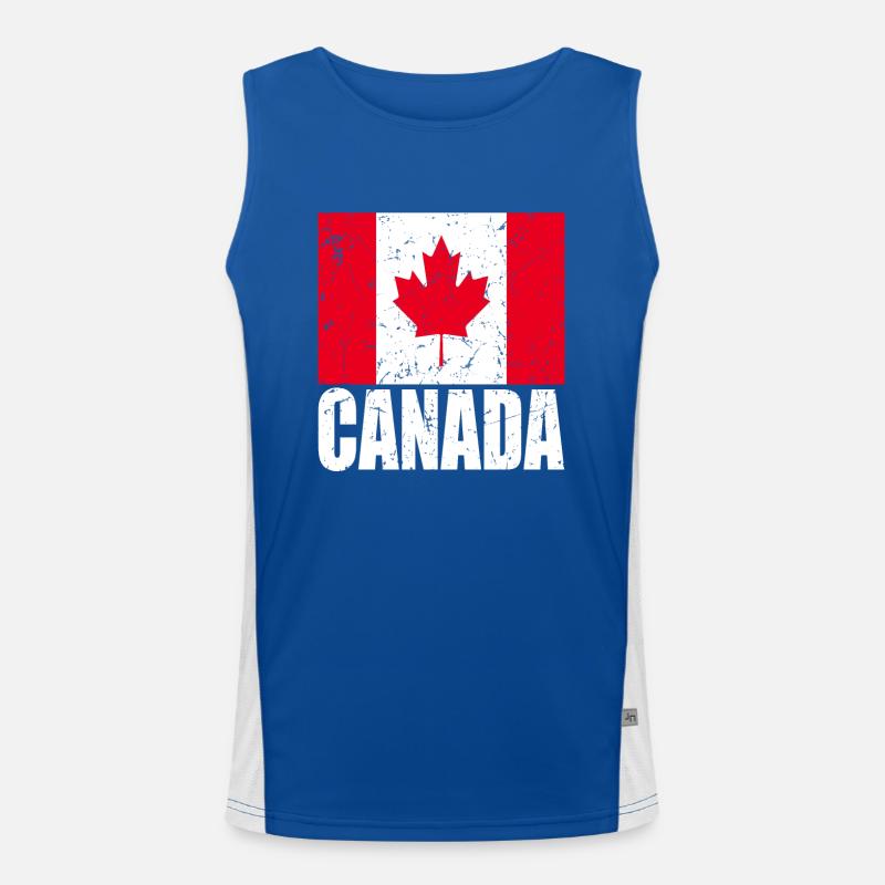 Kanada Fahne Funktionelles Kontrast-Tank Top für Männer 