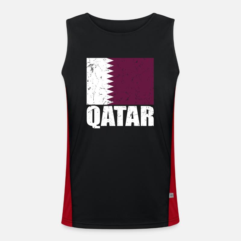 Drapeau du Qatar Débardeur respirant contrasté Homme 