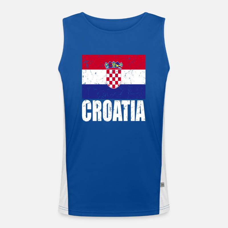 Drapeau de la Croatie Débardeur respirant contrasté Homme 