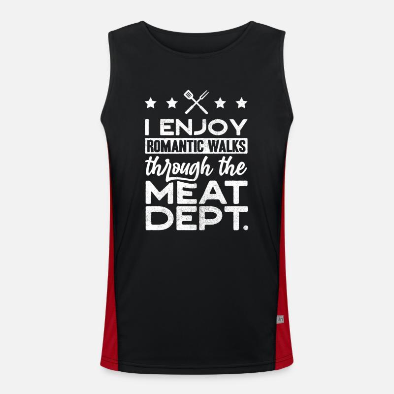 Fleischliebhaber, Fleisch, Schweinefleisch, BBQ Funktionelles Kontrast-Tank Top für Männer 