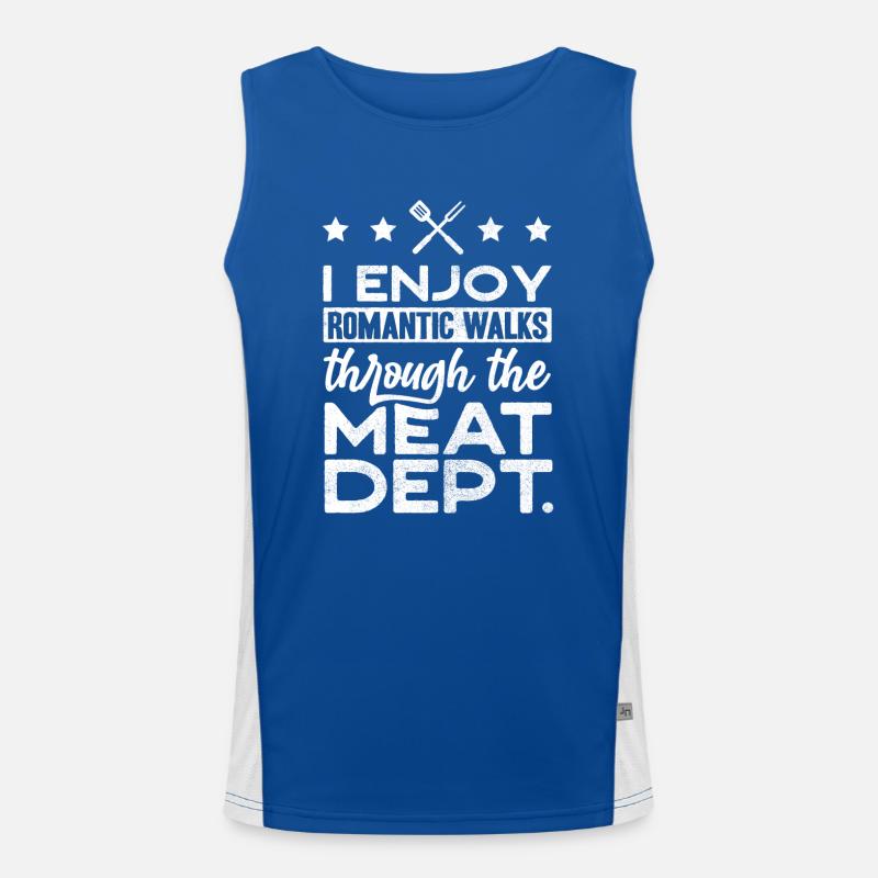 Fleischliebhaber, Fleisch, Schweinefleisch, BBQ Funktionelles Kontrast-Tank Top für Männer 