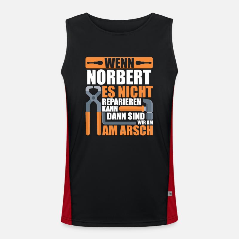 Vorname Norbert Name Geburtstag Geschenk Funktionelles Kontrast-Tank Top für Männer 