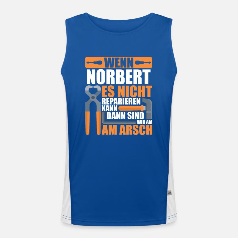 Vorname Norbert Name Geburtstag Geschenk Funktionelles Kontrast-Tank Top für Männer 