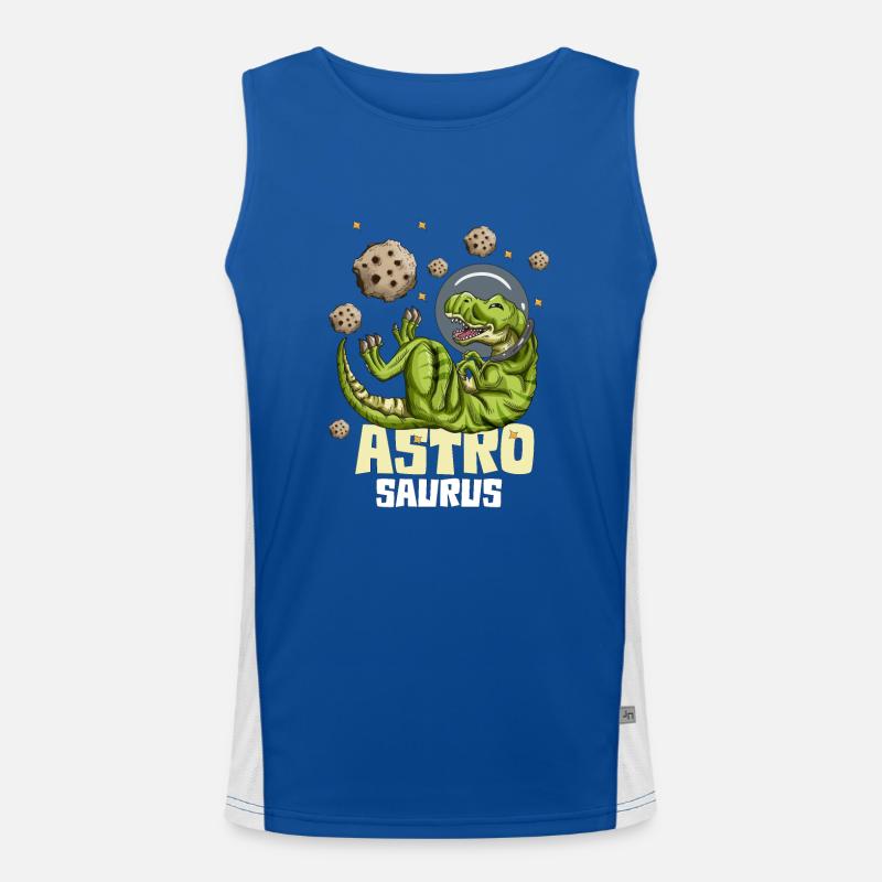 Astronaut Kinder Outfit T-Rex Astro Saurus Dino Funktionelles Kontrast-Tank Top für Männer 