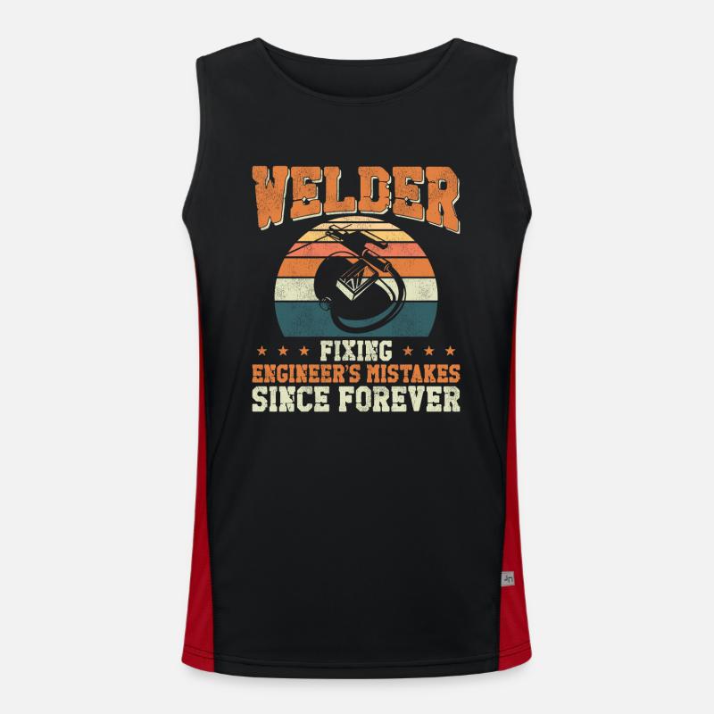 Welder Welding Vintage Retro Men's Functional Contrast Tank Top 