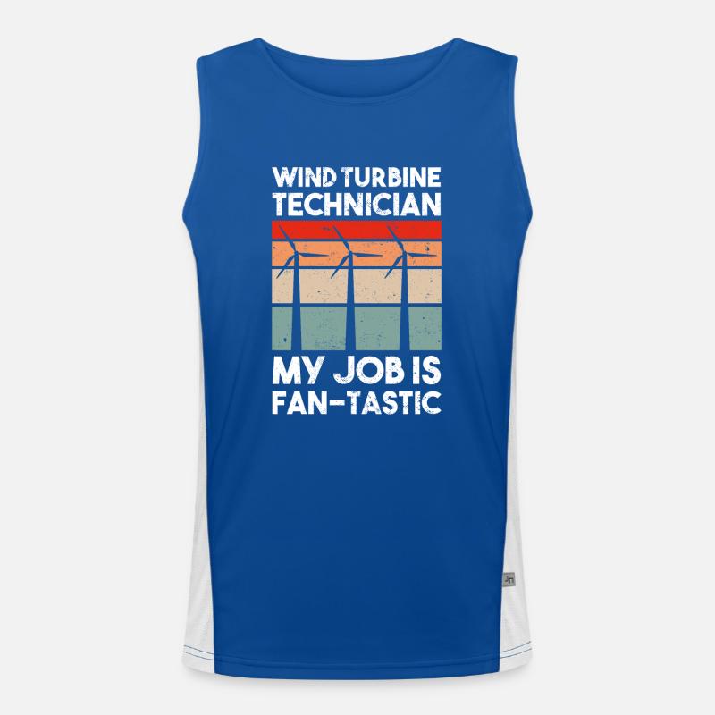Wind turbine technician wind farm wind power Men's Functional Contrast Tank Top 