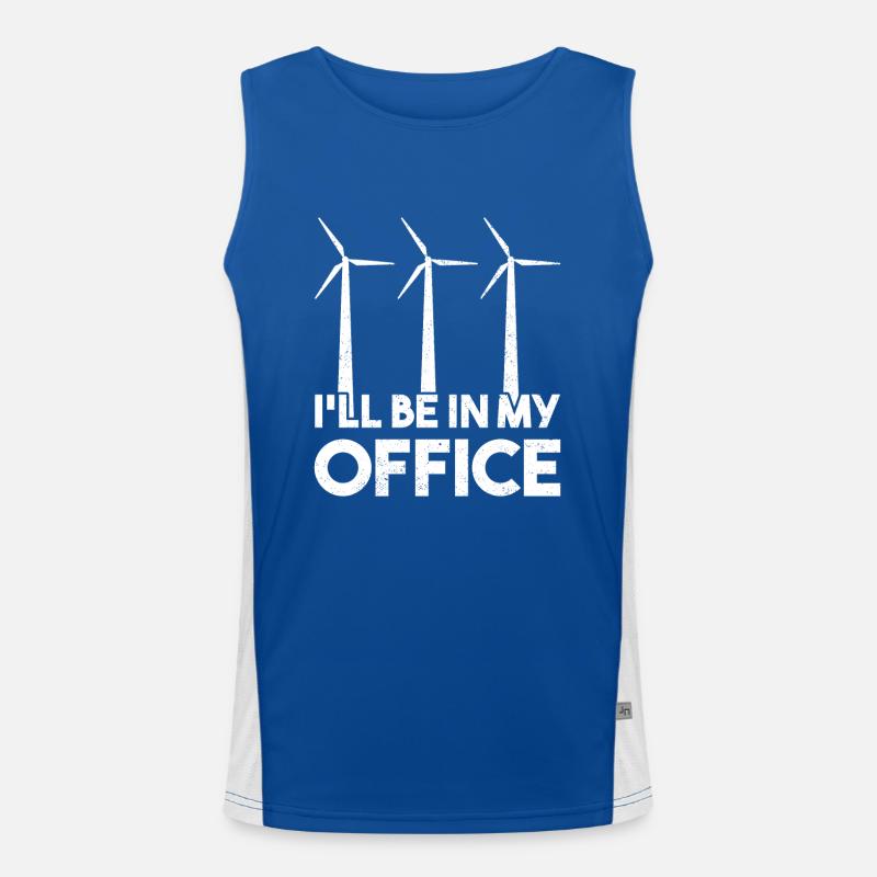 Wind turbine technician wind farm wind power Men's Functional Contrast Tank Top 
