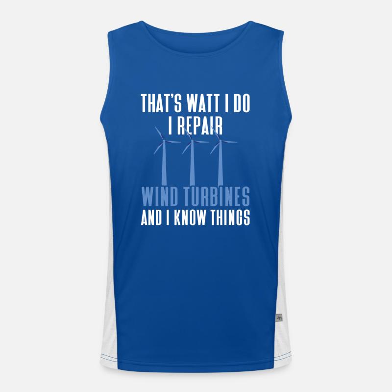 Wind turbine technician wind farm wind power Men's Functional Contrast Tank Top 