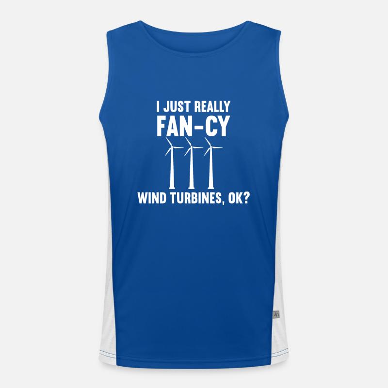 Wind turbine technician wind farm wind power Men's Functional Contrast Tank Top 