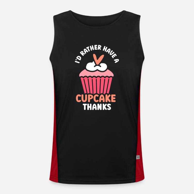 Ich Hätte Lieber Einen Cupcake Danke Cupcakes Süß Funktionelles Kontrast-Tank Top für Männer 