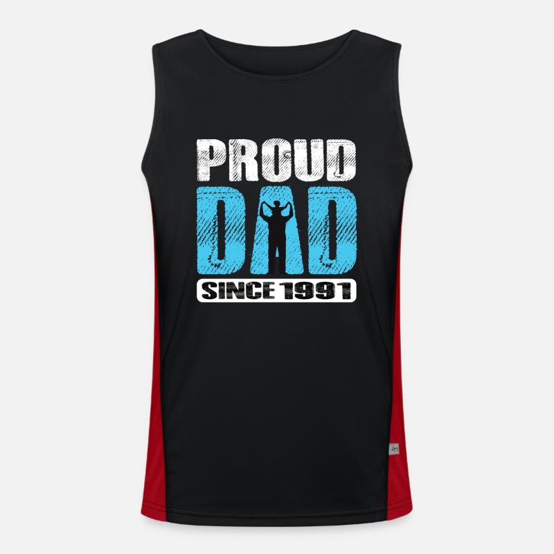 Proud Dad Since 1991 Men's Functional Contrast Tank Top 