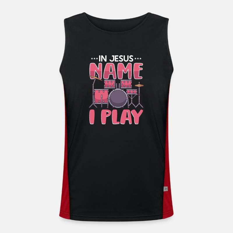 Drum Player Jesus Drum set Pick Jesus Drums Player Funktionelles Kontrast-Tank Top für Männer 