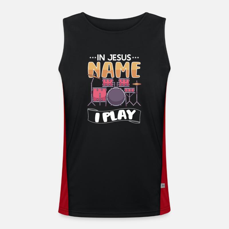 Drum Player Jesus Drum set Pick Jesus Drums Player Funktionelles Kontrast-Tank Top für Männer 