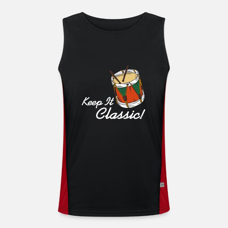 Afrobeat - Keep it classic - Men's Functional Contrast Tank Top  - black/red