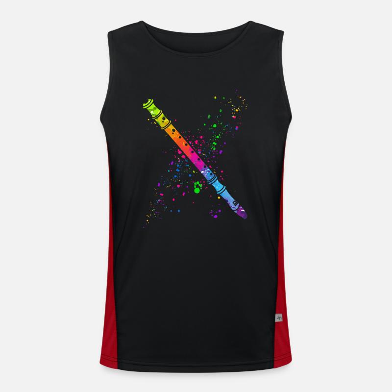 Flute, Playing the flute, Men's Functional Contrast Tank Top 
