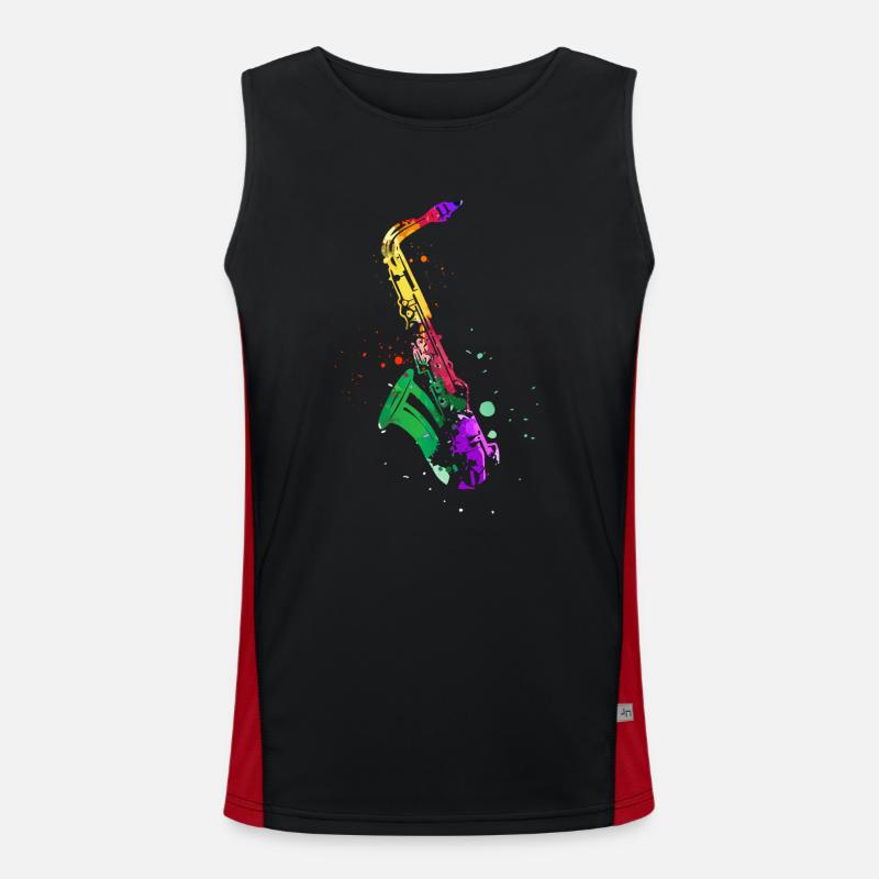 Saxophone, SAXophonist Men's Functional Contrast Tank Top 