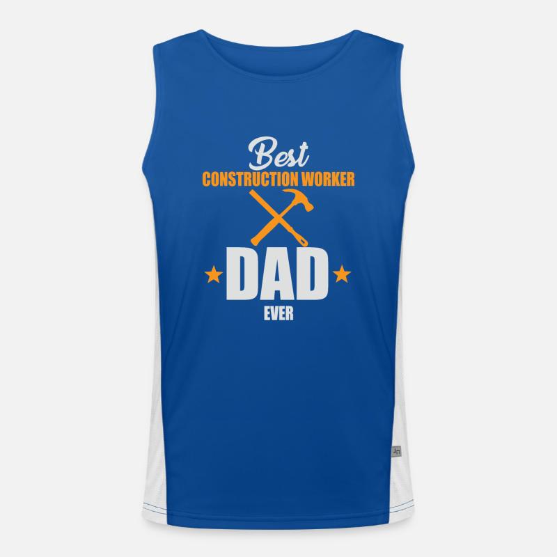 Best Construction Worker Dad Men's Functional Contrast Tank Top 