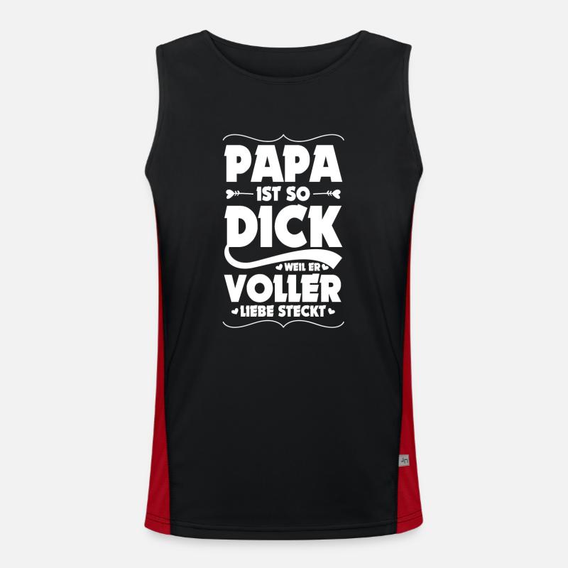 Papa Dick Weil Voller Liebe Steckt Vater Bäuchlein Funktionelles Kontrast-Tank Top für Männer 