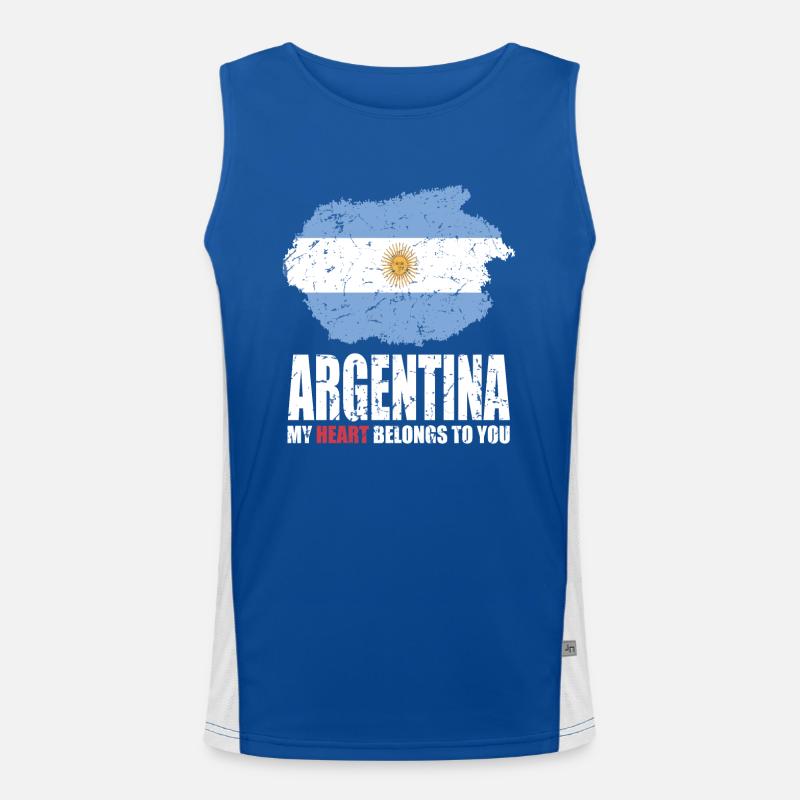 Drapeau de l’ARGENTINE Débardeur respirant contrasté Homme 