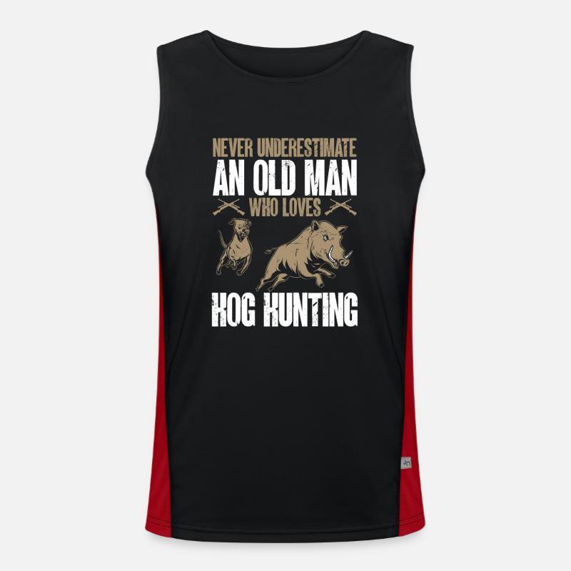 Wildschweinjagd Jäger Wildschwein Funktionelles Kontrast-Tank Top für Männer 