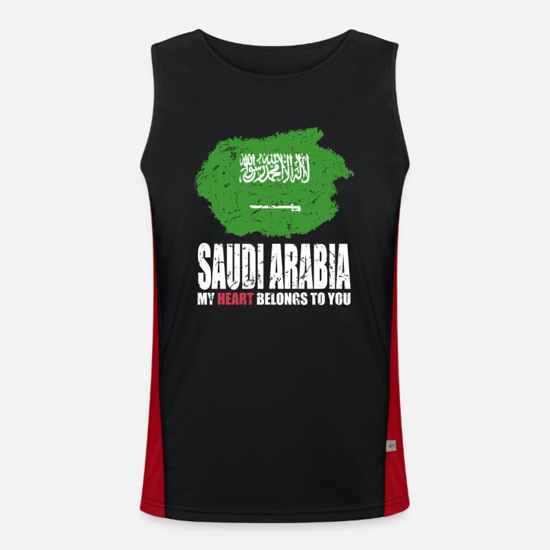 Drapeau de l’Arabie saoudite Débardeur respirant contrasté Homme 