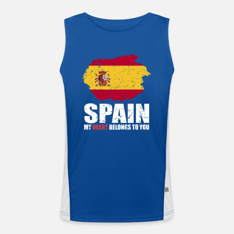 Drapeau de l’Espagne Débardeur respirant contrasté Homme 