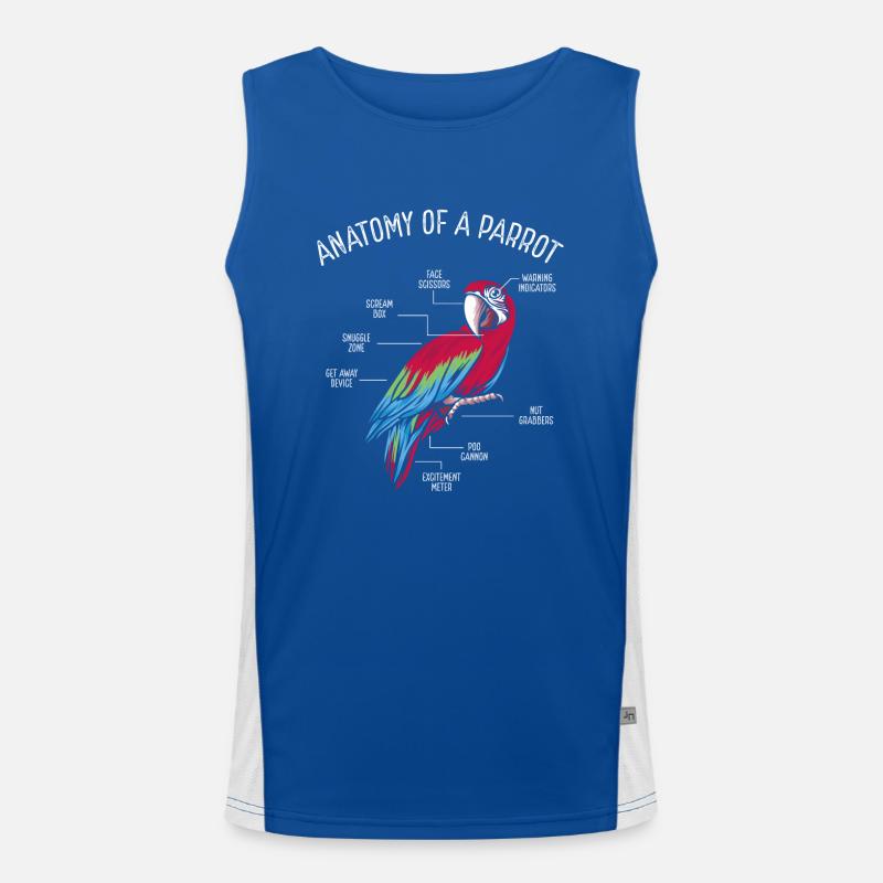 Anatomie Eines Papageis Funktionelles Kontrast-Tank Top für Männer 