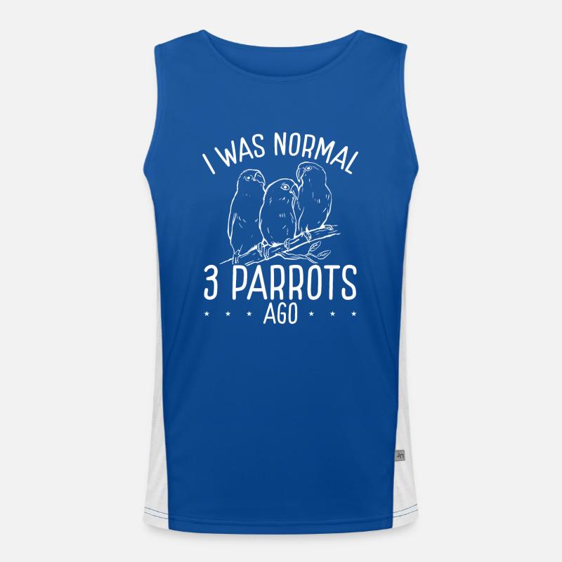 Ich War Normal Mit Drei Papageien Funktionelles Kontrast-Tank Top für Männer 